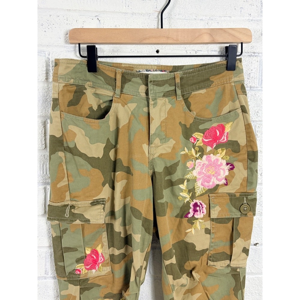 Sundance Botanic Cargo Jogger Pants Womens Petite 4 Crop Zip Hem Casual Utility - Picture 3 of 16